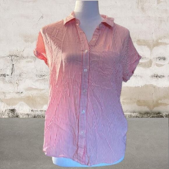 Cosmic Blue Love Ava Button Down Top Size Small - Picture 2 of 6